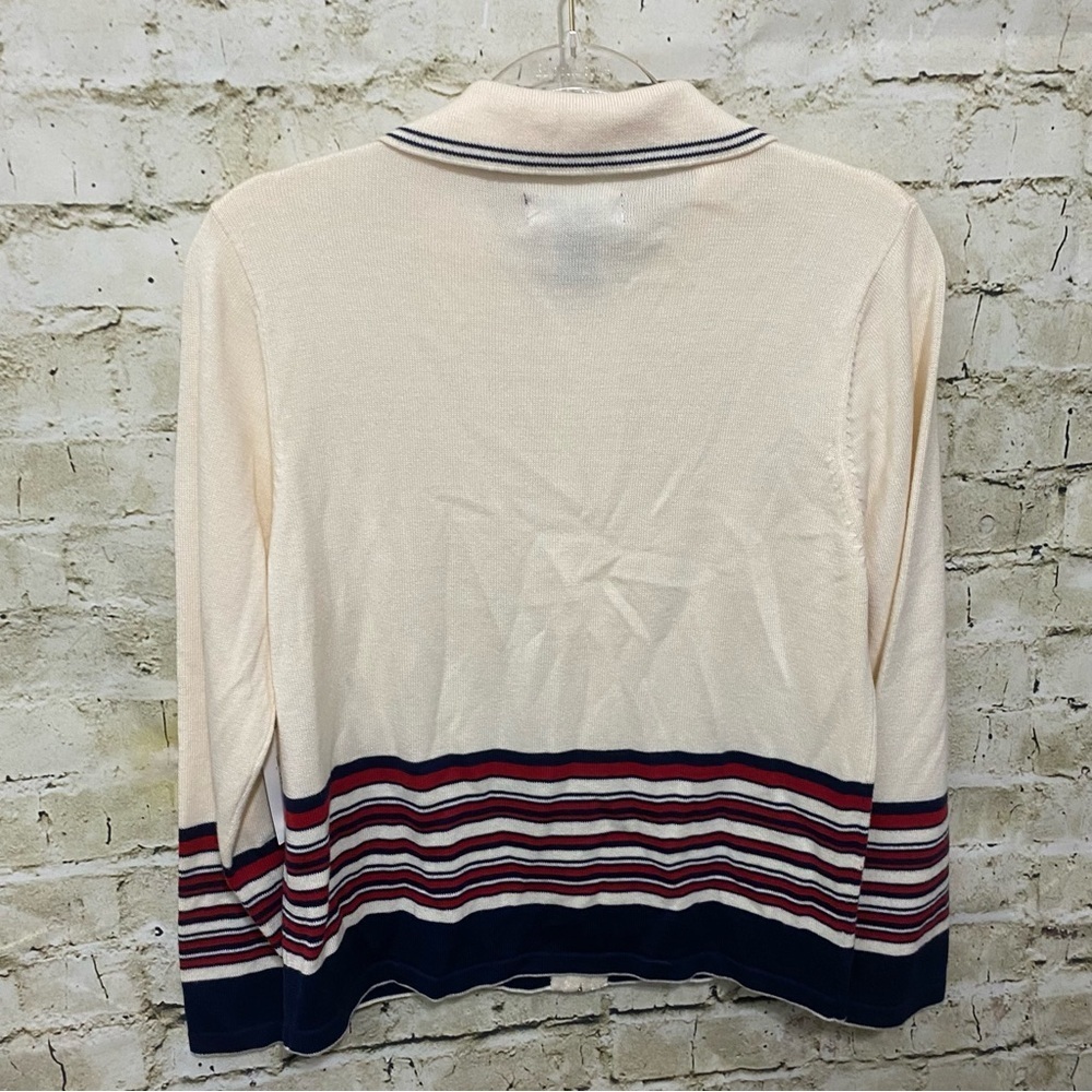 NWT Goodclothes Cream Red Blue Set Sail Zip Up Cardigan - Picture 4 of 5